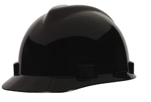 MSA 495851 V-Gard - Casco de seguridad, con suspensión de trinquete Fas-Trac III, carcasa de polietileno, protección anti-impacto superior, correas