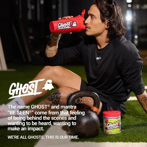 Miniatura 6 de GHOST BCAA - Suplemento de aminoácidos en polvo, frambuesa azul, 30 porciones, sin azúcar, aminopolvo para después del entrenamiento y bebida
