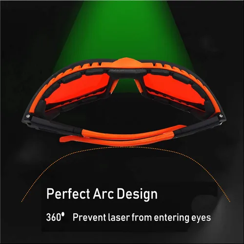 Miniatura 8 de JILERWEAR Profesional 180nm-540nm OD 6+ Violet/Blue/Green Laser Safety Glasses para 405nm, 445nm, 450nm, 473nm, 532nm láser ligero y diseño de moda