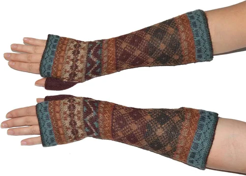 Miniatura 2 de Invisible World Guantes sin dedos de lana de alpaca para mujer