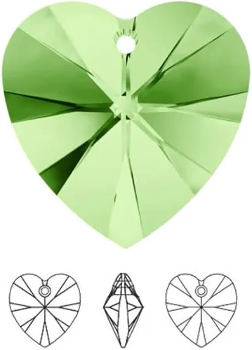 Miniatura 11 de 12 piezas de cristal austriaco auténtico Xilion #6228 de 0.394 in (0.39 pulgadas) colgante en forma de corazón verde esmeralda cuentas de gota