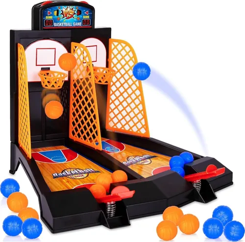 ArtCreativity Mini Basketball Tabletop Game with 20 Mini Balls or 24 Replacement Balls, 2-Player Desktop Arcade Basketball Toy for Kids and Adults