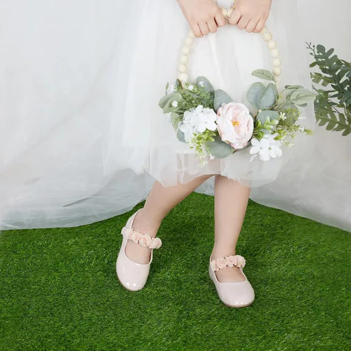 Miniatura 4 de Felix & Flora - Zapatos bajos de vestir con flores para niña pequeña, tipo balerina, para fiesta, escuela y boda