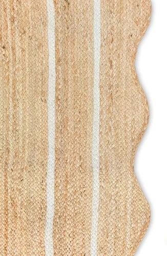 Miniatura 5 de Wave Corredor de Yute Festoneado - Natural, Yute Blanco Hueso Boho Festoneado para Entrada Estilo Casa de Campo (3'x5')