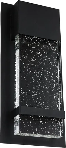 Miniatura 8 de Sunlite Aplique de pared LED, marco de metal negro con panel de vidrio efecto gota de lluvia, 4.75 pulgadas de ancho, luz diurna de 5000 K