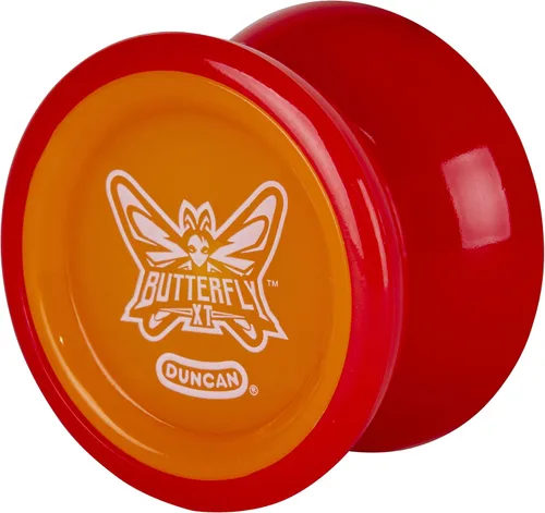 Miniatura 2 de Duncan Toys Butterfly XT - Yoyó con cuerda, eje de rodamiento de bolas y cuerpo de plástico, yoyó para trucos de cuerda, rojo con tapa naranja