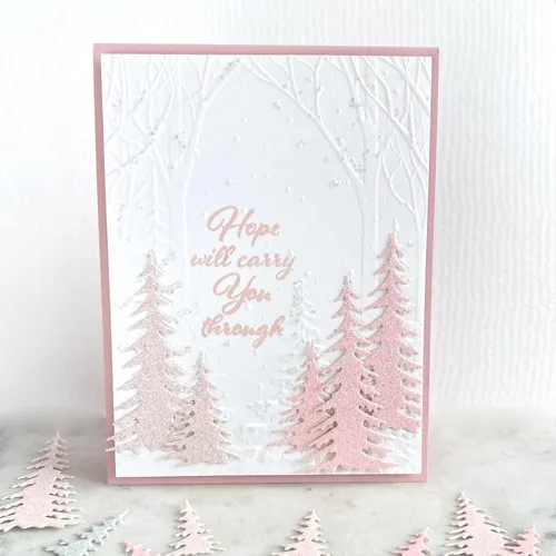 Miniatura 6 de CYFUN DESIGN Carpeta de relieve con textura 3D, plantilla de carpetas de plástico de bosque para hacer tarjetas, álbumes de recortes y otras