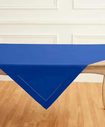 Miniatura 57 de Solino Home Mantel de lino azul polvoriento, 60 x 120 pulgadas, mantel de lino 100% puro con vainica para mesas rectangulares, dobladillo clásico