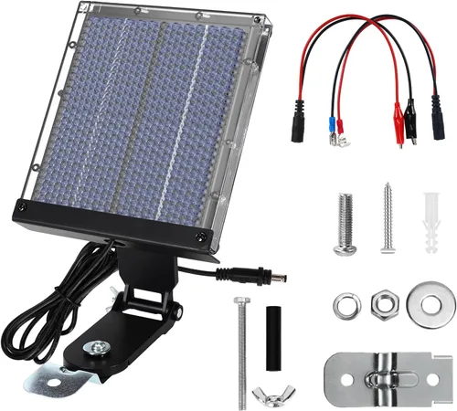 Miniatura 8 de Panel solar para comedero de ciervos, panel solar de 6 V, alimentador de caza al aire libre, impermeable, cargador de batería de energía solar de 6