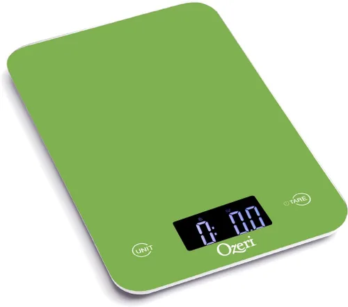 Miniatura 12 de Ozeri Touch - Báscula digital profesional de cocina (edición de 12 libras) en vidrio templado Verde Cala