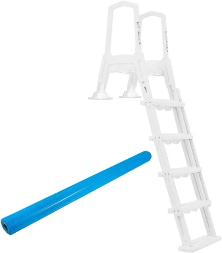 Miniatura 7 de XtremepowerUS Escalera para Piscina Elevada con Alfombrilla Protectora – Sistema de Escalones de Entrada Inclinada + Almohadilla de 10 x 24 Pulgadas