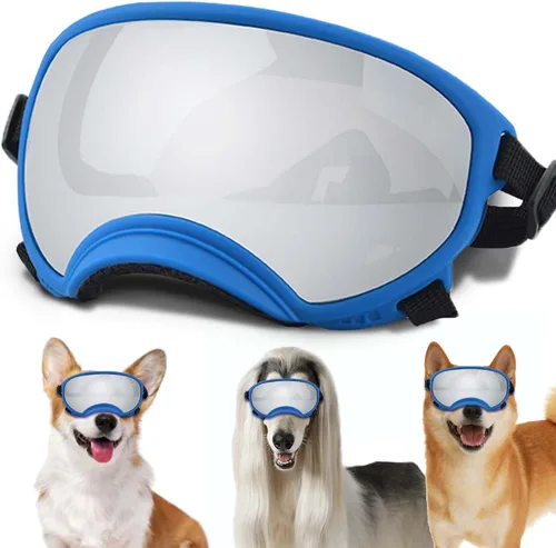 Miniatura 11 de Gafas de sol grandes para perros con correa ajustable, protección UV, a prueba de victorias, adecuadas para perros medianos y medianos