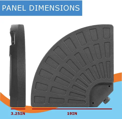 Miniatura 3 de Base de sombrilla de patio de 4 piezas, soporte voladizo resistente para paraguas de fácil llenado, placa base circular para sombrilla de patio al