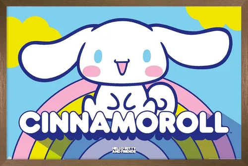 Miniatura 13 de Hello Kitty and Friends: 22 Over The Rainbow - Póster de pared de Cinnamoroll, 22.4 pulgadas de largo x 14.7 pulgadas de ancho, versión enmarcada