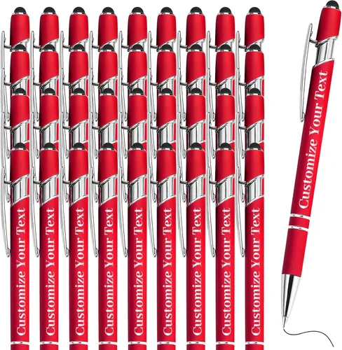 Miniatura 51 de Hasta 500 bolígrafos personalizados a granel con lápiz capacitivo, grabado, juego de bolígrafos con tu nombre, texto para mujeres de negocios