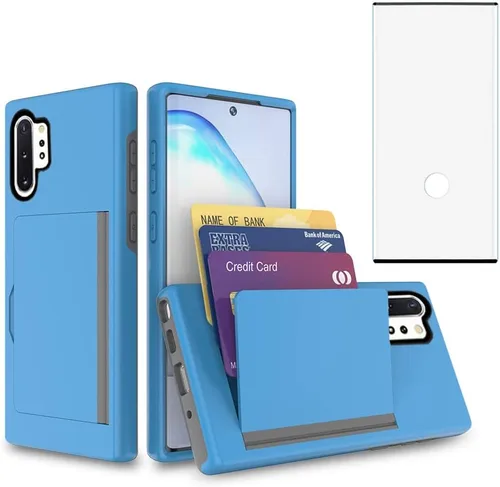 Miniatura 9 de Asuwish Funda para teléfono Samsung Galaxy Note 10 Plus Glaxay Note10+ 5G con protector de pantalla y soporte para tarjeta de crédito híbrido Gaxaly