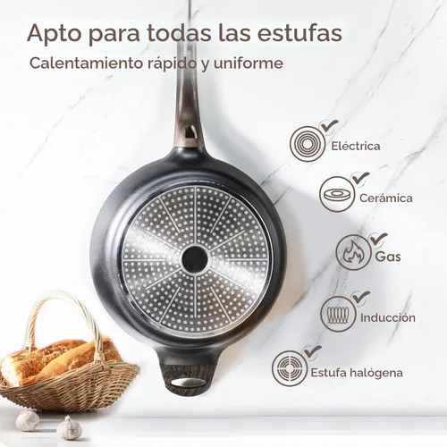 Miniatura 3 de SENSARTE Sartén Antiadherente para Freír con Tapa, Sartén Profunda de 10.5 Pulgadas, Sartén Salteadora Antiadherente de 3.8 Qt con Tapa, Sartén