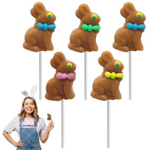 Miniatura 10 de Fruidles Paletas de conejo de Pascua, huevos de Pascua coloridos, sin grasa, envueltos individualmente (paquete de 24)