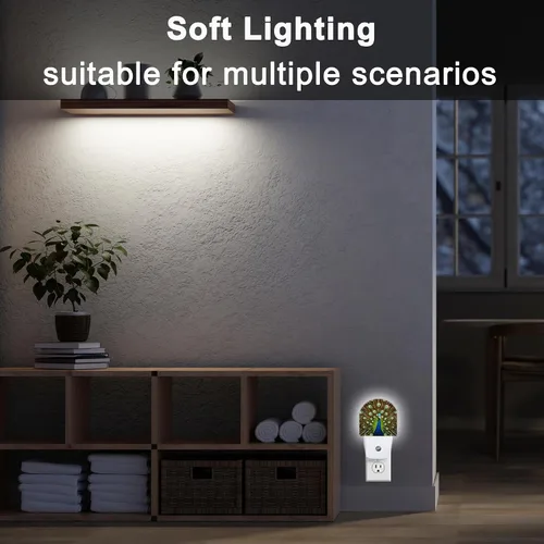 Miniatura 4 de El pavo real abre la luz nocturna, luces nocturnas se enchufan a la pared del hogar, escalera interior, pasillo de cocina, niños, niñas, mujeres