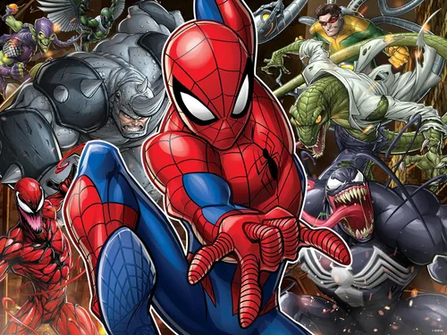 Miniatura 14 de Prime 3D Marvel Spider-Man - Rompecabezas de doble cara de 500 piezas lenticular 3D/2D para adultos y niños, actividad de profundidad de movimiento