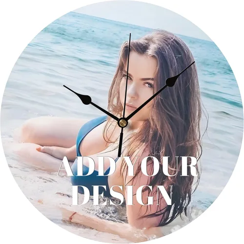 Relojes personalizados con foto, relojes personalizados para paredes con texto, ese reloj de madera personalizado redondo y silencioso con foto para