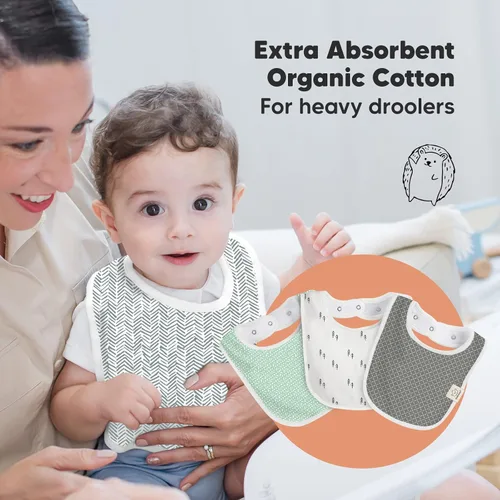 Miniatura 5 de KeaBabies Paquete de 8 baberos orgánicos para bebés para niñas y niños y baberos orgánicos para bebés, baberos de dentición para niños y niñas