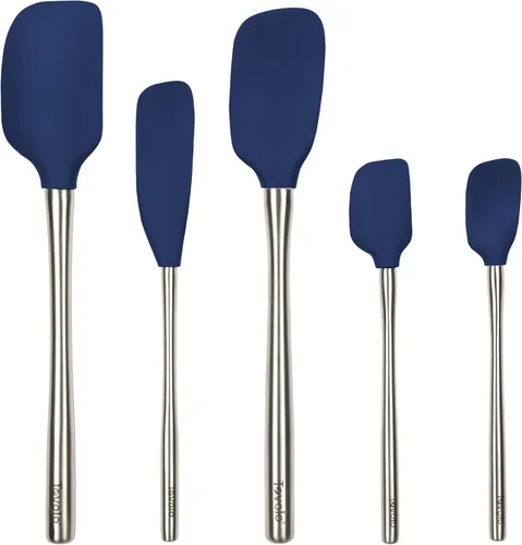 Miniatura 21 de Tovolo Juego de utensilios de silicona de 5 piezas (aguamarina clara): espátula, cuchara, raspador de tarros, mini espátula y mini cuchara Agua claro