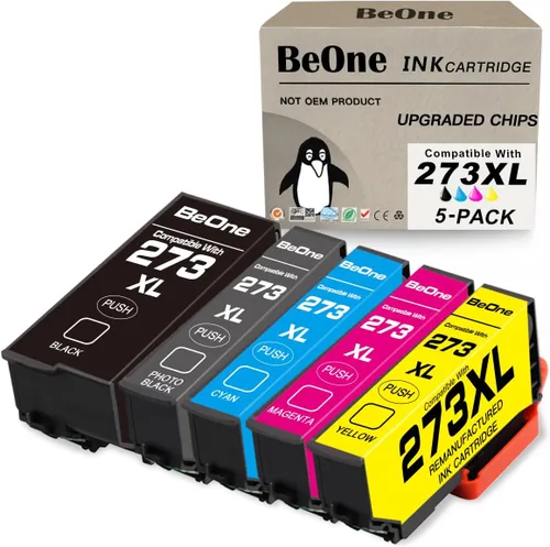 BeOne 273XL - Cartuchos de tinta remanufacturados de repuesto para Epson 273 XL T273 T273XL 5 unidades para usar con impresora Expression Premium