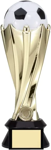 Miniatura 2 de SHOP AWARDS AND GIFTS Trofeo de fútbol personalizable de la Copa del Mundo de plástico de 9 pulgadas sobre una base negra, incluye personalización