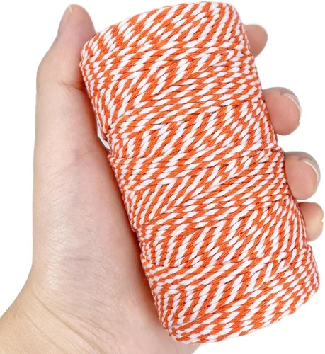 Miniatura 3 de Leecogo Cordel para panaderos, cordel de algodón naranja y negro, 656 pies, cordel de carnicero para envolver regalos de Halloween, manualidades