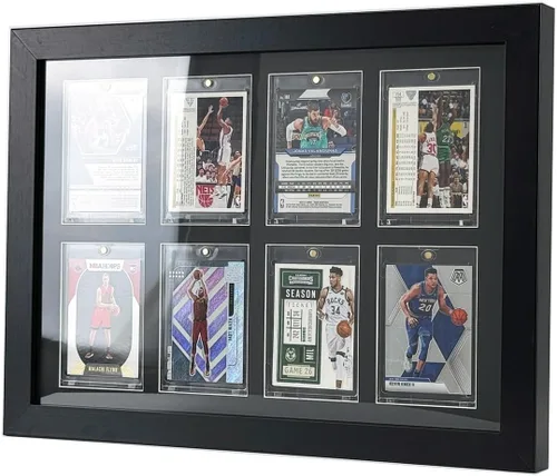Miniatura 11 de Bivitre Marco de Exhibición de Tarjetas Coleccionables – Estuche de Exhibición de Tarjetas de Béisbol para Montaje en Pared con Protección UV