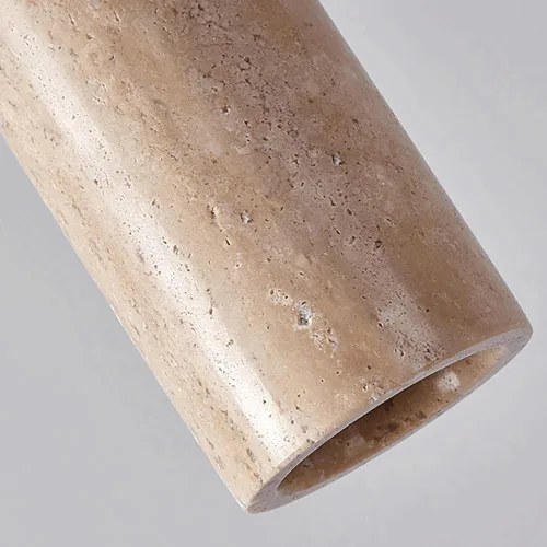 Miniatura 5 de Long Tube Stone Pendant Light Japanese Retro Bedside Hanging Lamp E27 Lighting Fixtures Natural Yellow Travertine Chandelier Industrial Flute