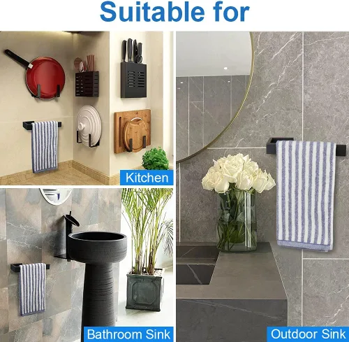Miniatura 6 de TocTen Portatoallas de Mano/Anillo para Toallas – Colgador de Toallas de Mano para Baño de Acero Inoxidable SUS304 Reforzado, Toallero de Pared