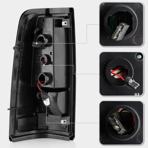 Miniatura 3 de ACANII - Para 2003-2006 Chevy Silverado 1500 2500 3500, juego de luces traseras LED de tubo negro, lámparas de freno, juego de izquierda+derecha