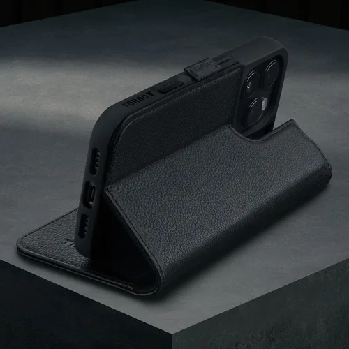 Miniatura 3 de TORRO Funda de cuero prémium compatible con iPhone 16 Pro Max de 6.9 pulgadas, funda de piel auténtica tipo cartera con función atril y ranuras