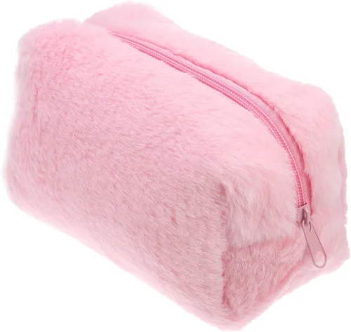 Miniatura 8 de VOCOSTE Pequeña bolsa de maquillaje de felpa, bolsa de cosméticos de belleza suave, bonita bolsa de aseo con cremallera de viaje, bolsa organizadora