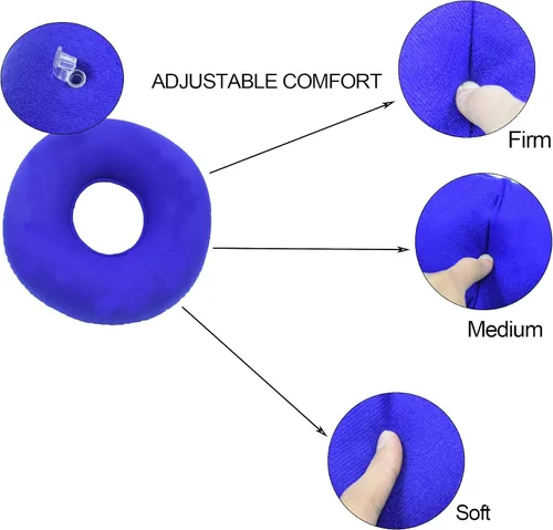Miniatura 2 de Almohada de hemorroides, almohada inflable para aliviar el dolor del coxis, cojines de asiento de coxis para aliviar la presión de las úlceras