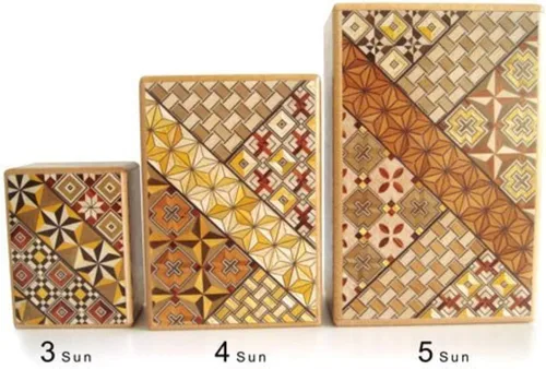 Miniatura 2 de Caja de rompecabezas japonés Yosegi 4 Sun, 12 movimientos