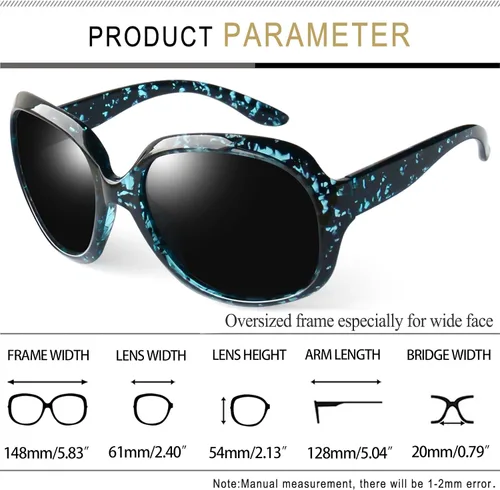 Miniatura 121 de Joopin Lentes de sol de gran tamaño para mujer, polarizados, grandes, para conducción, protección UV, grandes sombras