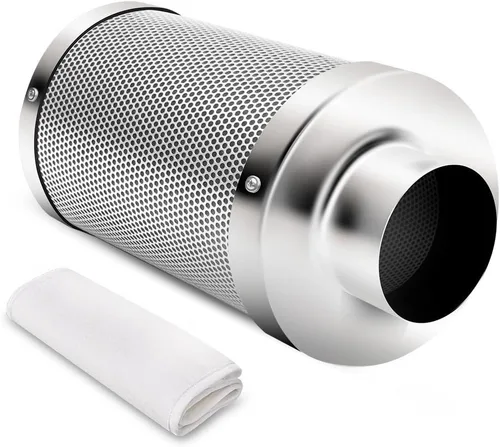Miniatura 13 de iPower Filtro de carbono de aire de 4 pulgadas, con carbón virgen australiano para ventilador en línea, hidroponía, tienda de cultivo, prefiltro