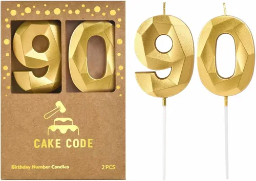 Miniatura 24 de Velas de 7 cm de Oro Cristal Número 17 para Pastel de Cumpleaños, Velas de Oro y Número para Celebración de Fiesta