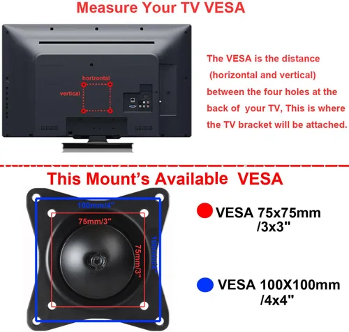Miniatura 2 de VideoSecu Soporte de montaje en pared para monitor de TV con rotación inclinable para la mayoría de 19" 20" 22" 23" 24" 26" 27" 30" 32", algunos