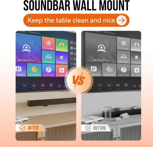 Miniatura 7 de Soporte de pared para barra de sonido para Samsung, Sony, LG, Vizio, Bose, JBL y más soportes de barra de sonido debajo del televisor, profundidad