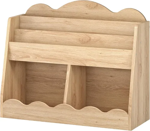 Miniatura 9 de CHOEZON Estantería infantil y almacenamiento de juguetes, estantería para niños con 2 cubos de juguetes, estante para libros para habitación