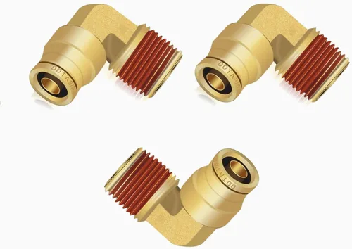 Miniatura 13 de Siptenk Codos de 1/2" DOT de latón DOT de aire de conexión rápida DOT accesorios de línea de aire DOT 5 piezas, tubo de 1/2" OD x rosca NPT de 3/8