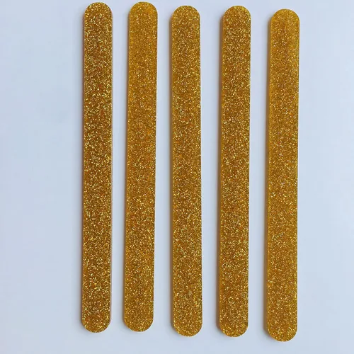 Miniatura 2 de 30 palitos de acrílico reutilizables para tartas, palitos de paleta de espejo para recuerdos de fiesta (purpurina dorada)