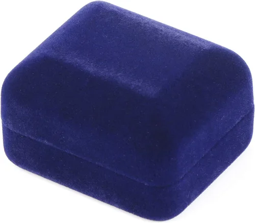 Miniatura 3 de Caja de regalo de terciopelo de metal brillante con LED para propuesta, compromiso, boda, fácil de colocar en tu bolsillo o bolso, color azul