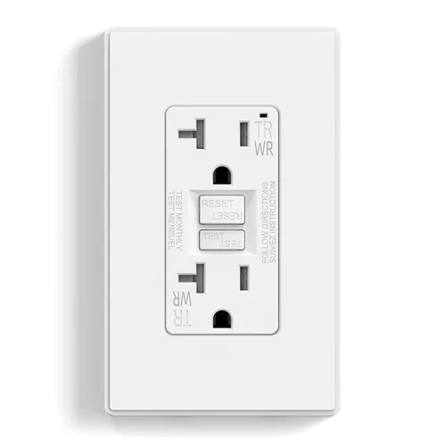 Miniatura 12 de ELEGRP Salida GFCI para Exteriores, Receptáculo GFI Eléctrico de Autoprueba de 15 Amperios con Diseño Más Delgado, Receptáculo GFCI Resistente a