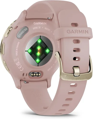 Miniatura 4 de Garmin Venu 3S Advanced Fitness and Health Tracker - Reloj inteligente con bisel de acero inoxidable dorado suave con caja de rosa polvo y banda