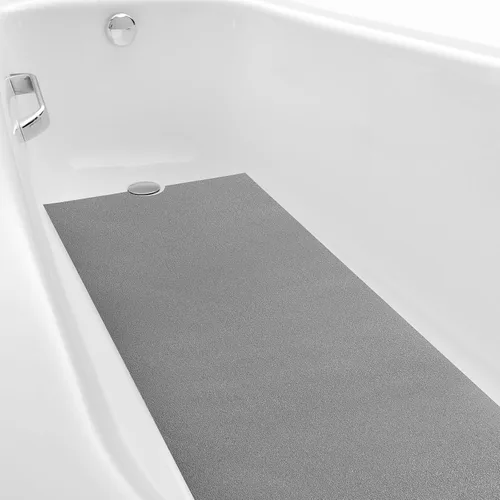 Miniatura 7 de Dunzoom Alfombrilla antideslizante para bañera de 16 x 40 pulgadas con corte de drenaje, antideslizante, antideslizante, segura, alfombrilla